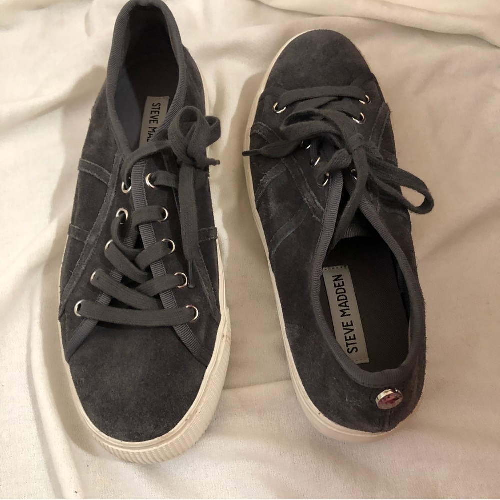 Steve Madden Gray Suede Sneakers - Picture 2 of 15